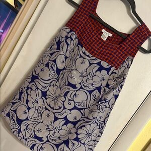 Hannah Red and Blue Floral Tank Top